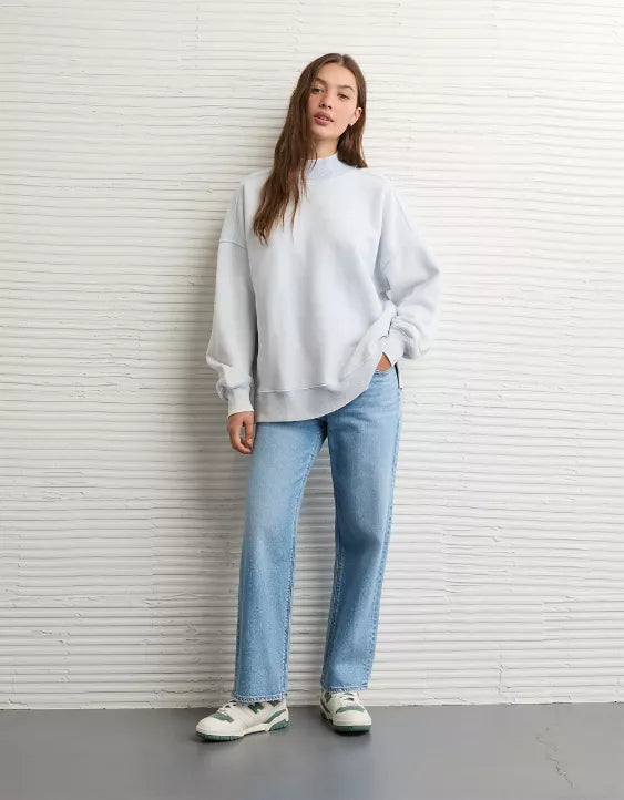American Eagle AE Everyday Luxe Mock Neck Sweatshirt