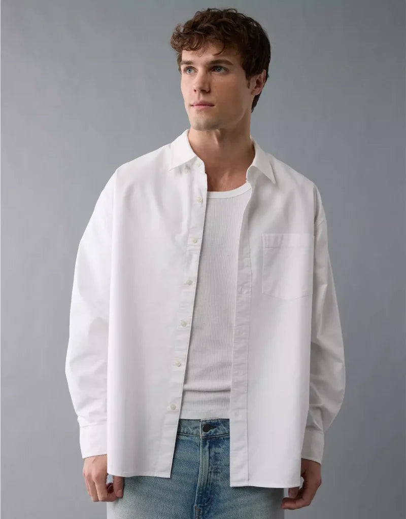American Eagle AE Everyday Relaxed Oxford Button-Up Shirt