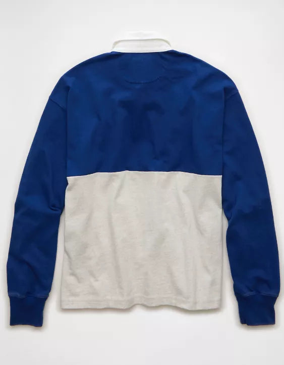 American Eagle AE Color Block Rugby Shirt