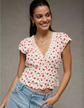 American Eagle AE Lace Trim Blouse