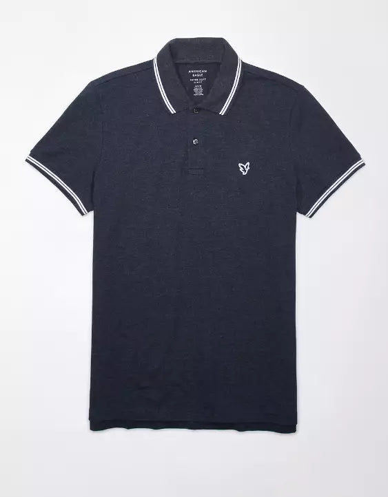 American Eagle AE Lived-In Slim Fit Pique Polo Shirt