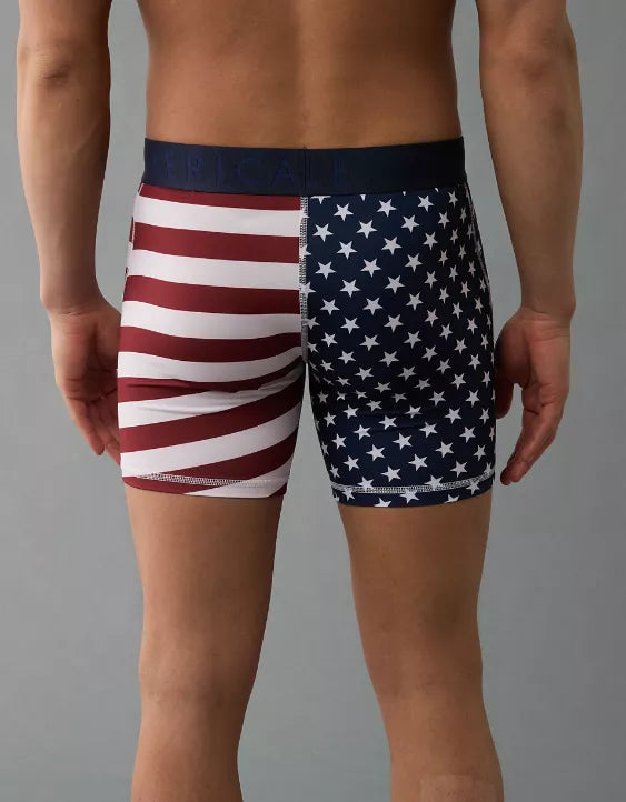 American Eagle AEO Men's Stars & Stripes 6″ Classic Boxer Brief