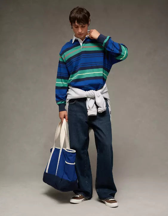 American Eagle AE Striped Rugby